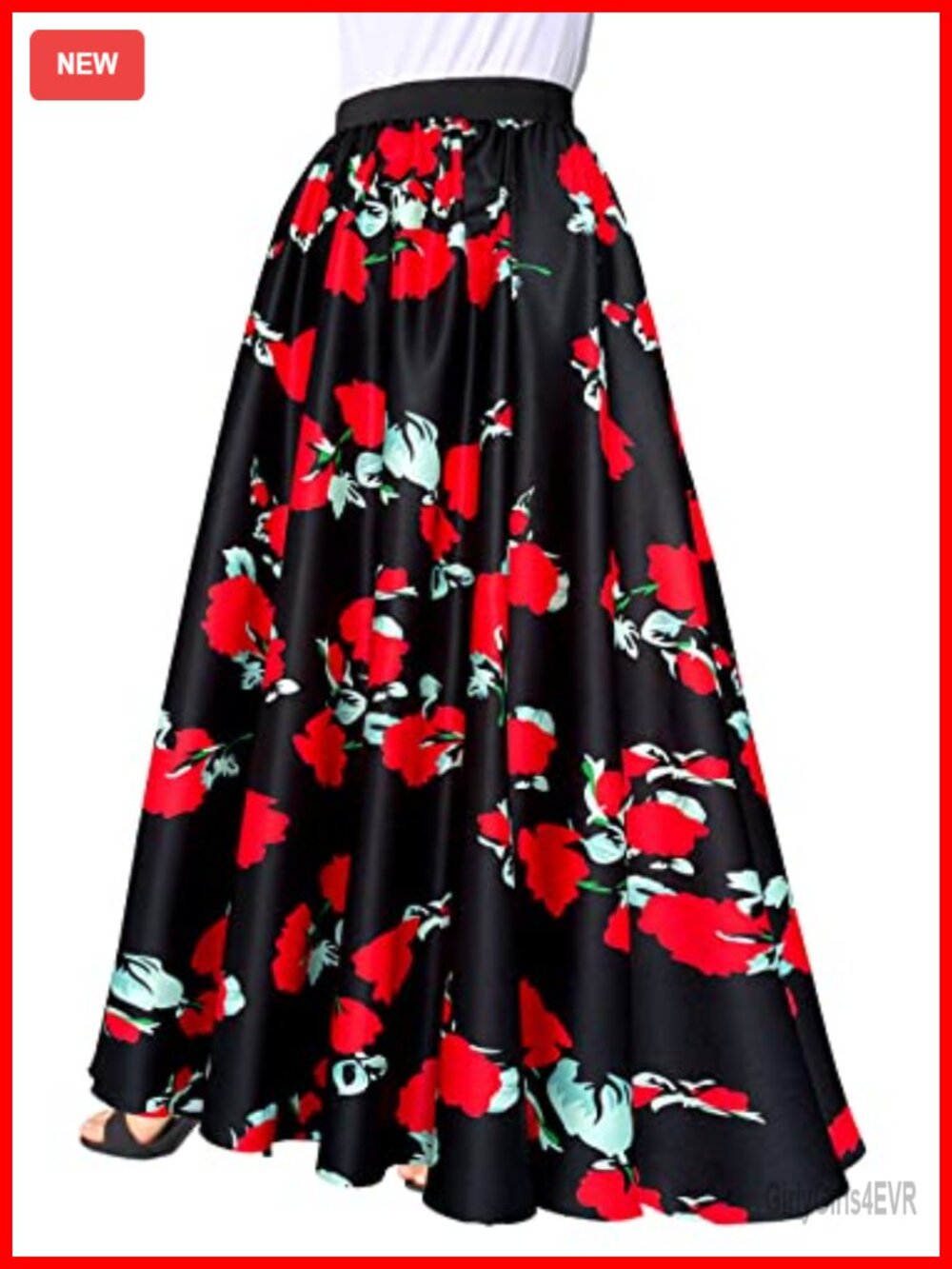 Chiffon High Waist Maxi Skirt Full Hem Flowy Beach Summer